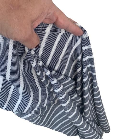 Sail to Sable Sleeveless Striped Long Side Slits Maxi Dress Navy and White Tank - Picture 7 of 9